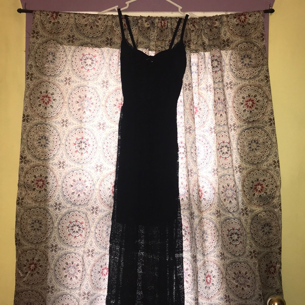 Hollister dark blue lace maxi dress. Size xs